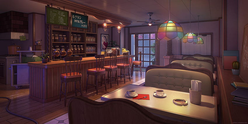 Rainy Cafe Leblanc, 커피 숍 애니메이션 HD 월페이퍼