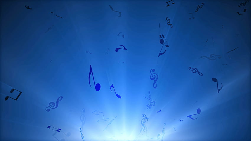 As notas musicais voam Fundos de movimento, fundo azul das notas musicais papel de parede HD