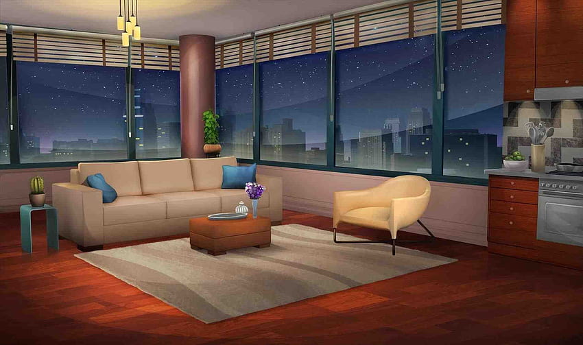 Anime living room background HD wallpapers | Pxfuel