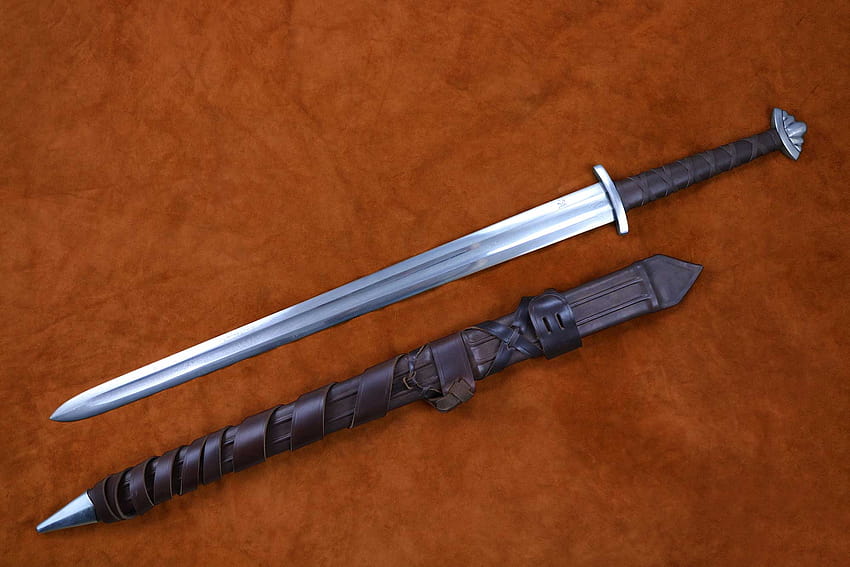 Lama d'acciaio piegata della spada Guardlan, estetica dell'arma a mano Sfondo HD
