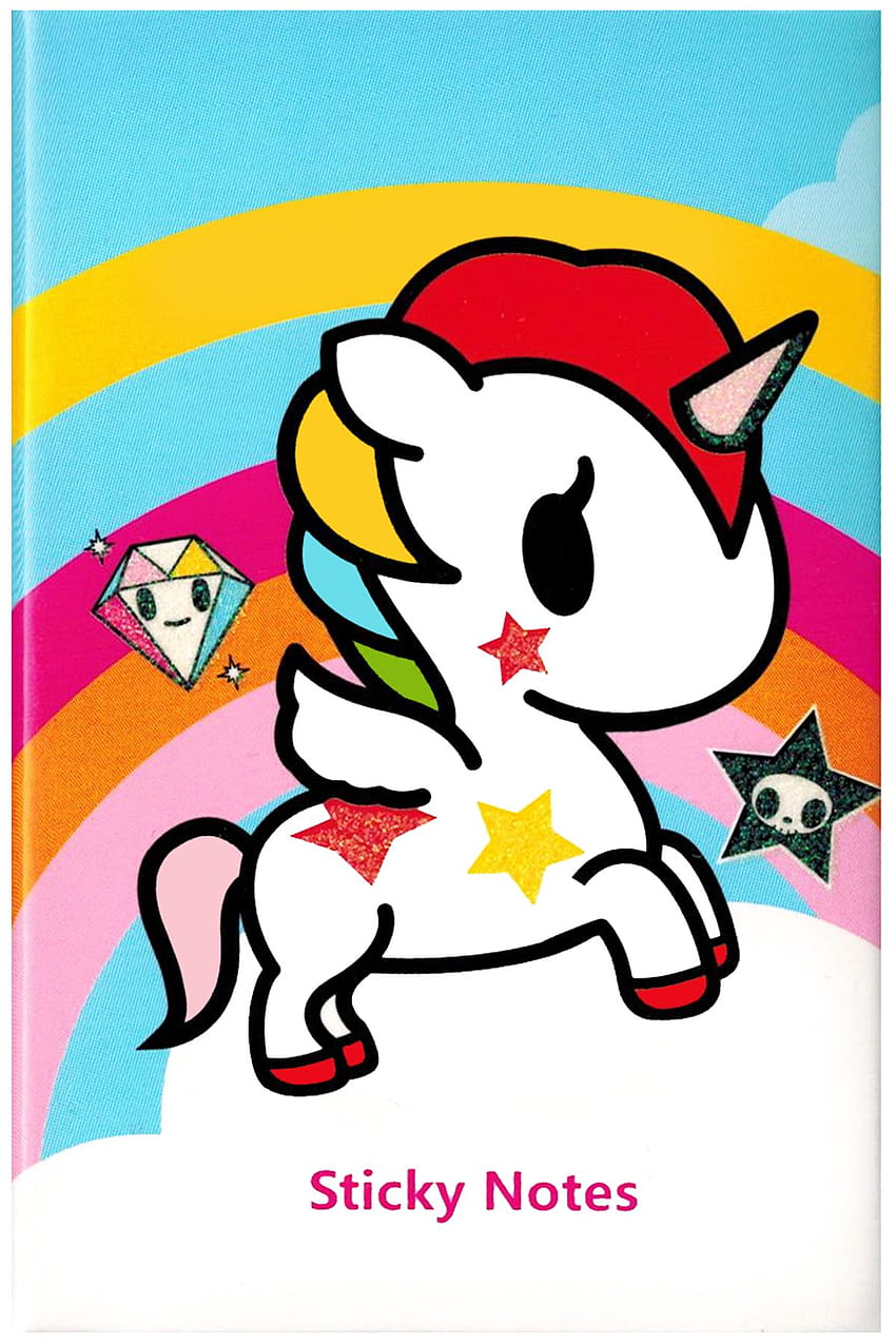Tokidoki Unicorno Rainbow samoprzylepna książeczka Memo, książeczka Tapeta na telefon HD