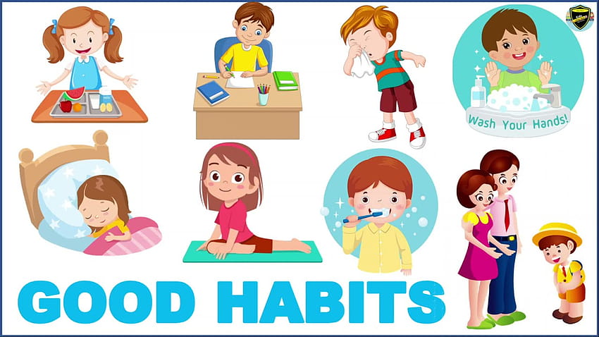 Einfache englische Konversation für Kinder, gute Gewohnheiten HD-Hintergrundbild