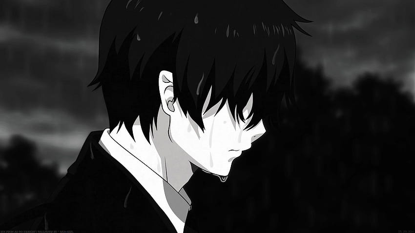 Smutny chłopak z anime, płaczący mężczyzna z anime Tapeta HD