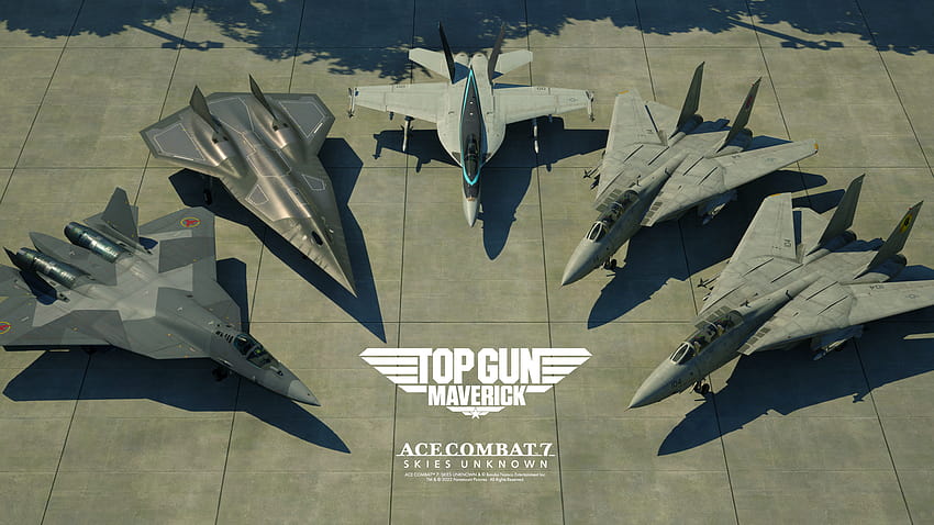 Il DLC Top Gun Maverick vola in Ace Combat 7 Skies Unknown, jet da combattimento anticonformisti top gun Sfondo HD