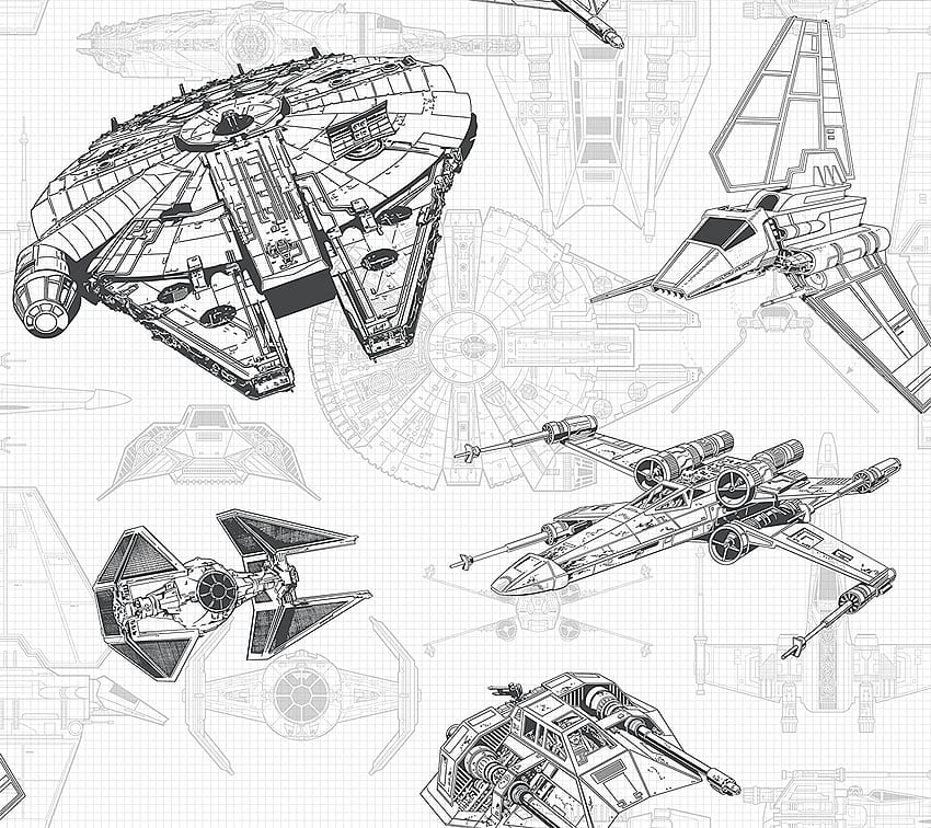 York Duvar Kaplamaları DY0304 Disney Kids III Star Wars Gemi Şeması, star wars araçları HD duvar kağıdı