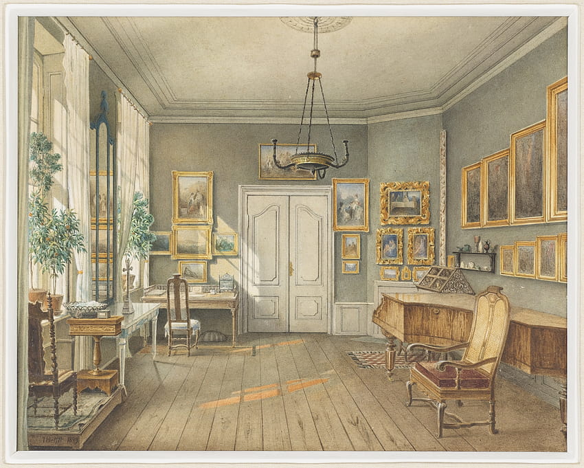 Drawing, The Music Room of Fanny Hensel HD wallpaper
