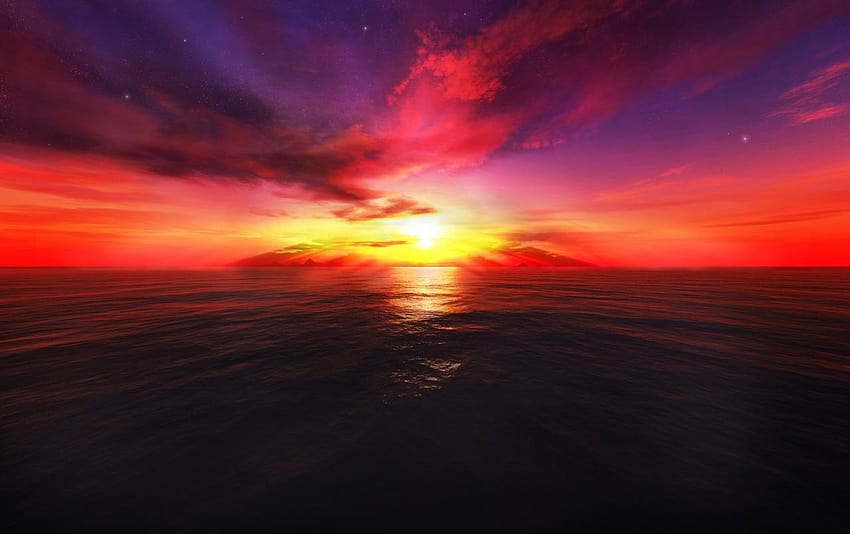 3D Sunset, surreal sunset HD wallpaper | Pxfuel