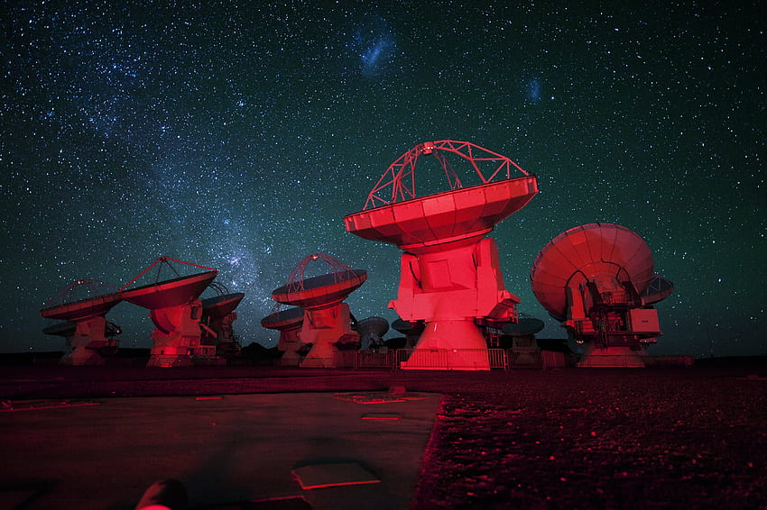 radioteleskop, Radar, Stars, Dish, Moon, Milky, Way, Radio, frequency HD wallpaper