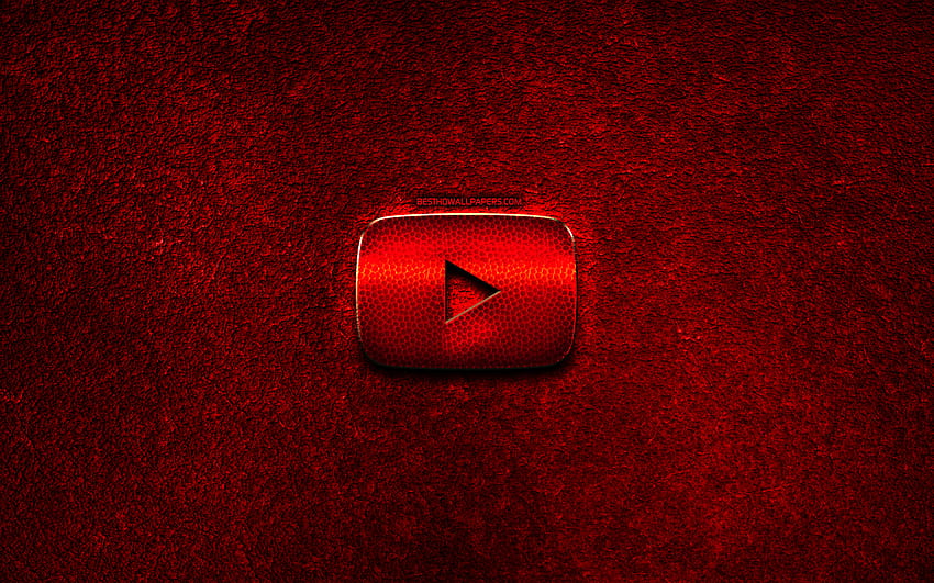 Youtube logo, red stone background, creative, Youtube, brands, Youtube 3D logo, artwork, Youtube red metal logo with resolution 2560x1600. High Quality, youtube cool HD wallpaper