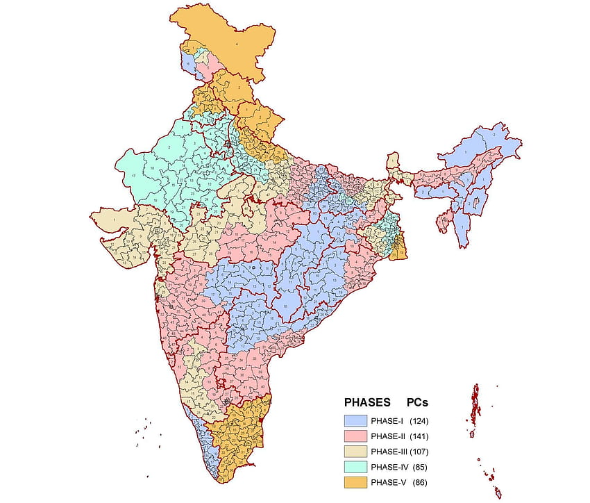 Indien-Karte, politische Karte Indiens HD-Hintergrundbild