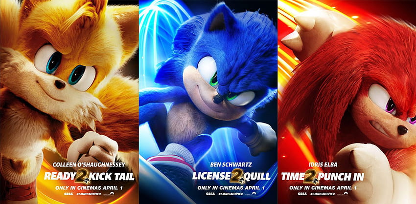 Sonic, Tails и Knuckles получават нови плакати с герои от Sonic the Hedgehog 2, постер от Sonic the Hedgehog 2 2022 г. HD тапет