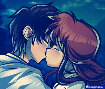 Drawing kiss anime couple HD wallpapers | Pxfuel