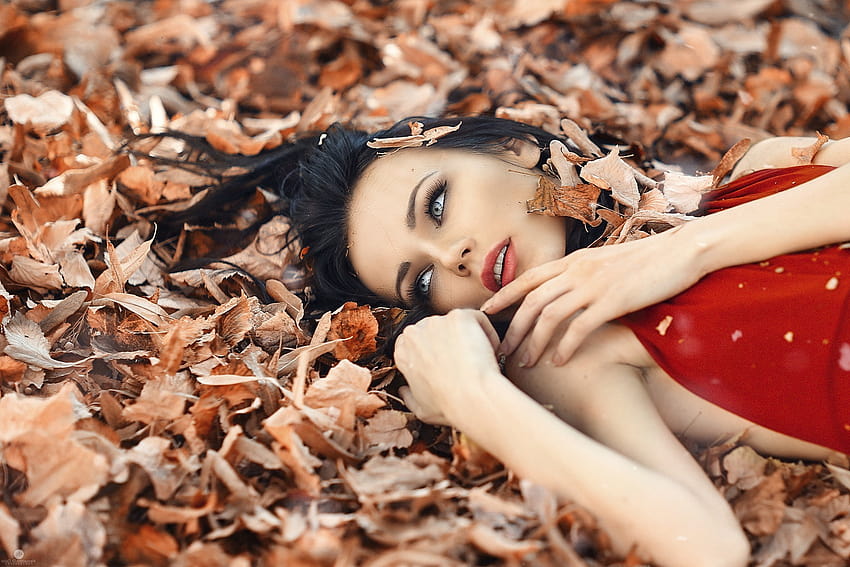 : ใบหน้า ตก ใบไม้ ผู้หญิงนอกบ้าน โมเดล ดวงตา ผมยาว อ้าปาก Alessandro Di Cicco แต่งหน้า นอนลง ชุดสีแดง ผมสีเข้ม แฟชั่น ฤดูใบไม้ผลิ เสื้อผ้า ฤดูใบไม้ร่วง หญิงสาว ความงาม ฤดู หญิง , ขา ผู้หญิง ฤดูใบไม้ร่วง มืดมน วอลล์เปเปอร์ HD