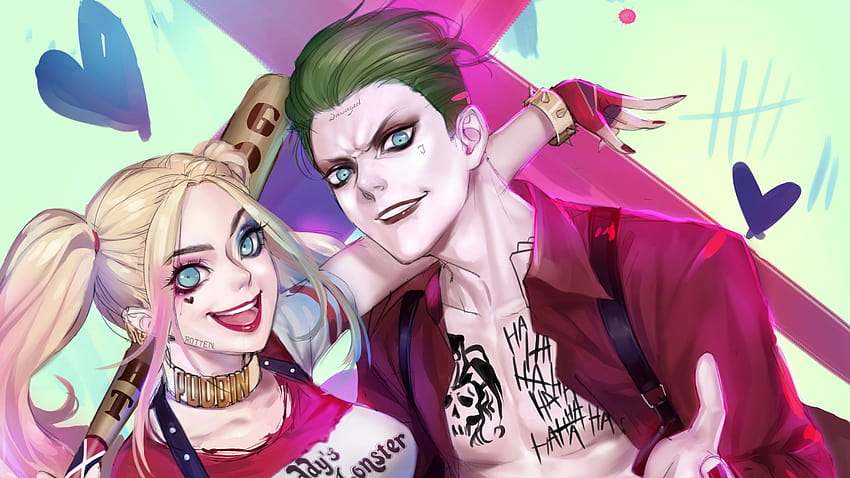 Anime Harley Quinn y Joker fondo de pantalla
