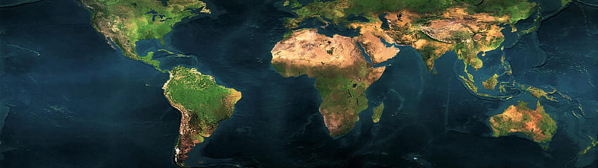 Layar Ganda Peta Dunia, 3840x1080 Wallpaper HD