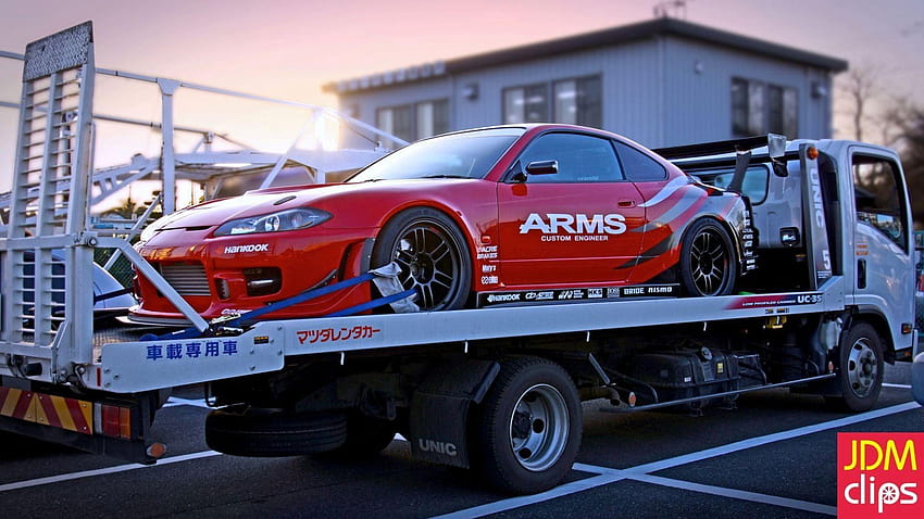 Car Nissan Silvia S15 in the tow truck and HD wallpaper