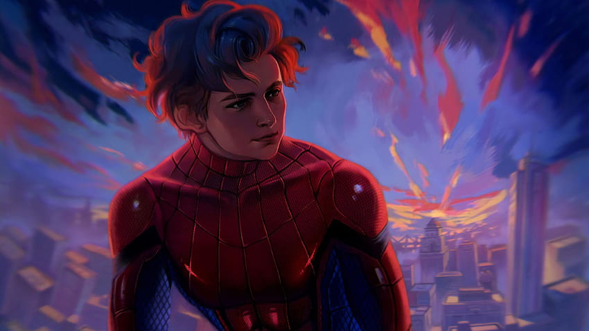 Spider Man Homecoming ... пикселни, лилави супергерои HD тапет