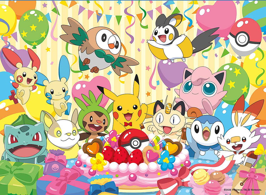 Pokemon Birtay Party, 100 ชิ้น, เกมควาย วอลล์เปเปอร์ HD