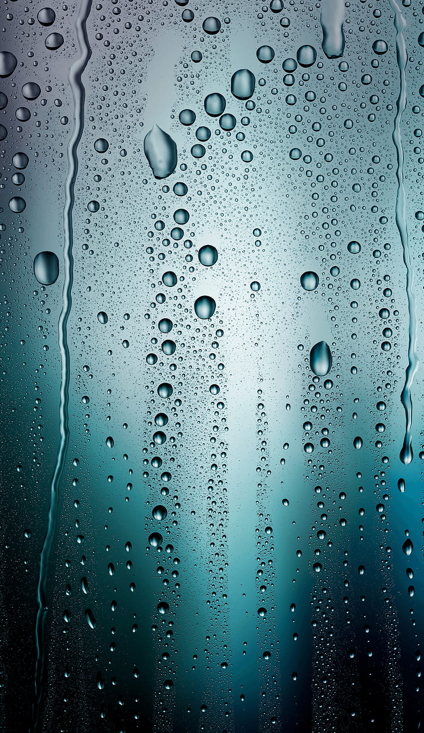di gocce d'acqua piovana su finestra e vetro., iPhone di acqua piovana Sfondo del telefono HD