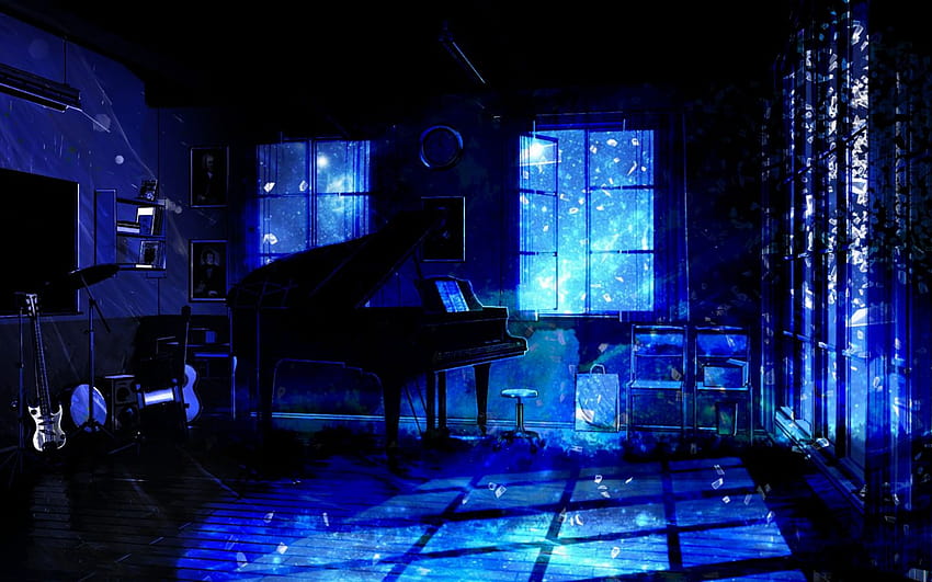 Music room piano anime original dark [1680x1050] for your , Mobile & Tablet, anime piano HD wallpaper