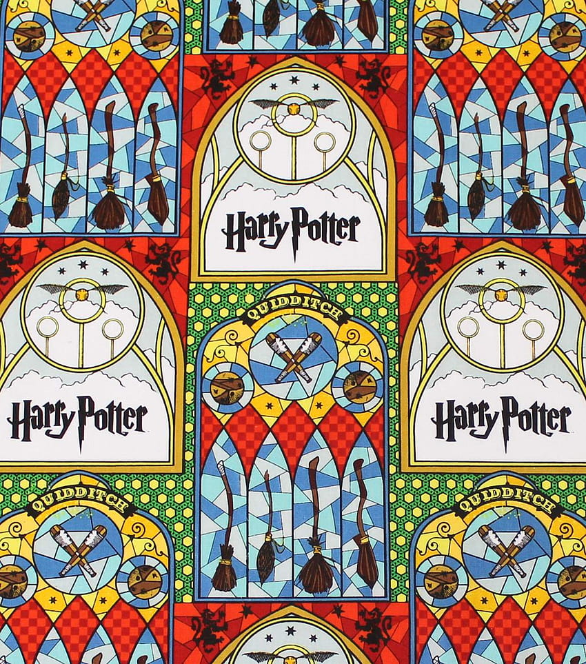 Harry Potter Cotton Fabric Stained Glass Quidditch, st patricks day stained glass HD phone wallpaper