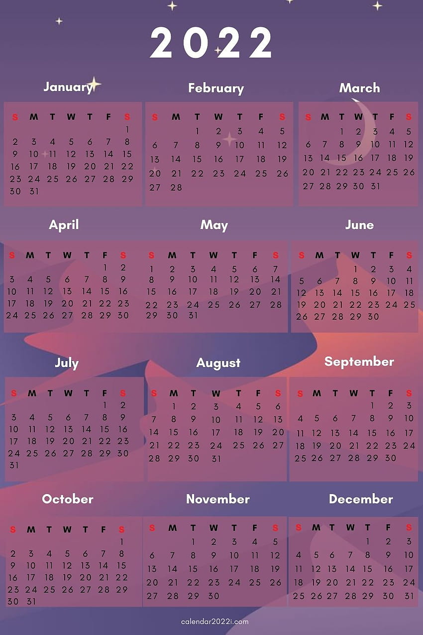 Bellissimo design del layout del tema del calendario del telefono 2022 nel 2021, estetica 2022 Sfondo del telefono HD