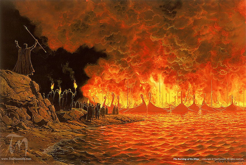 Incendio delle navi Sfondo HD