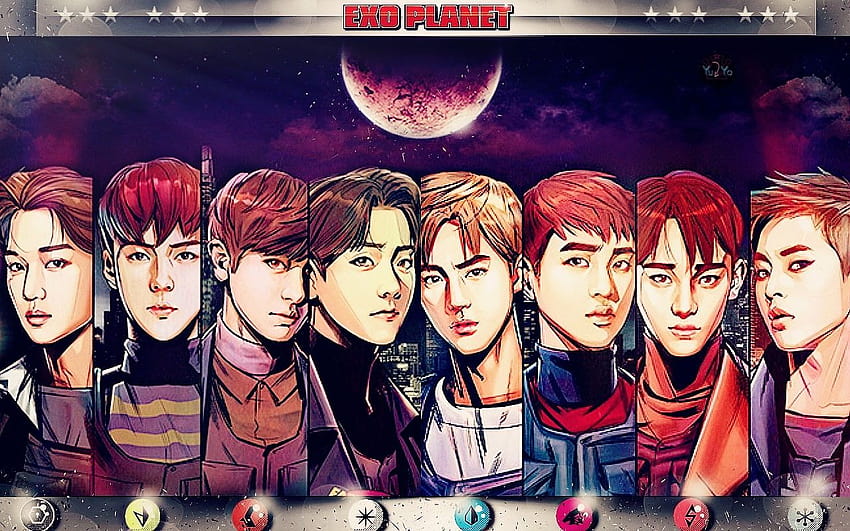 EXO /, exo cartoon mama HD wallpaper