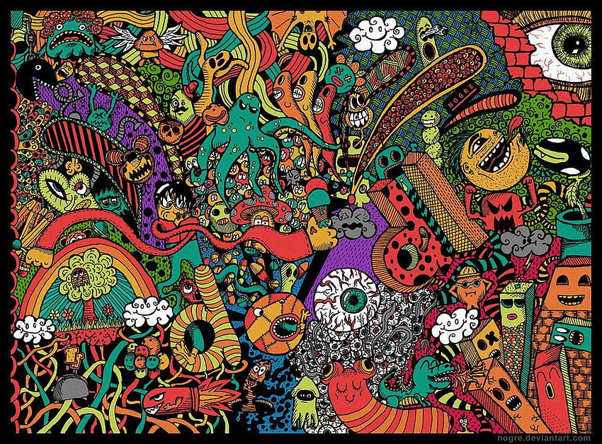 colorful doodle, doodles HD wallpaper