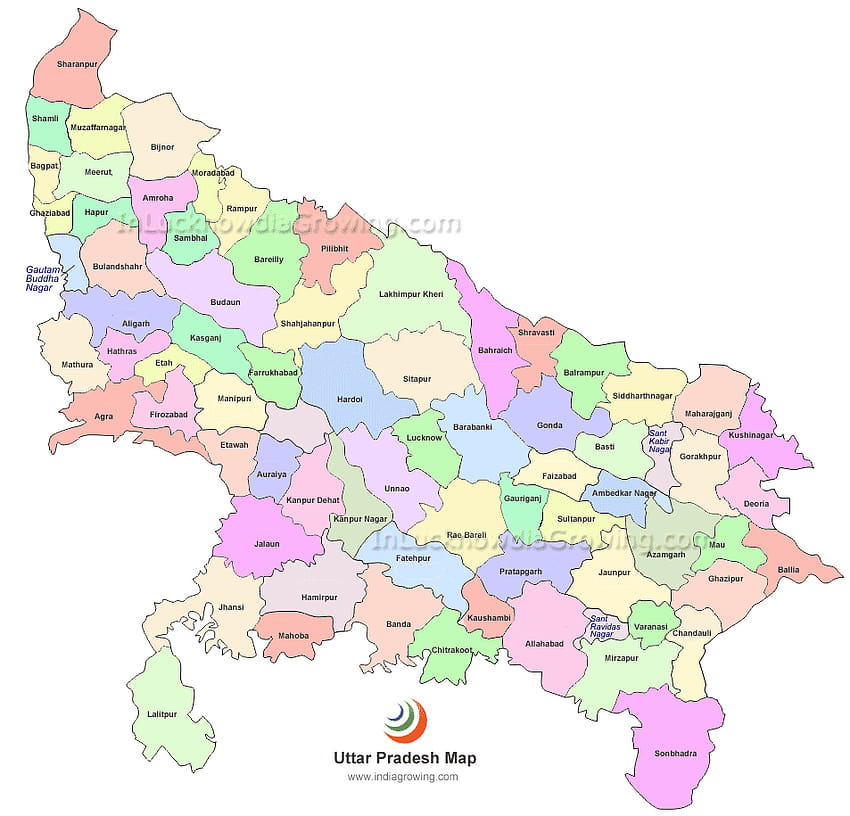 Mappa dell'Uttar Pradesh Sfondo HD