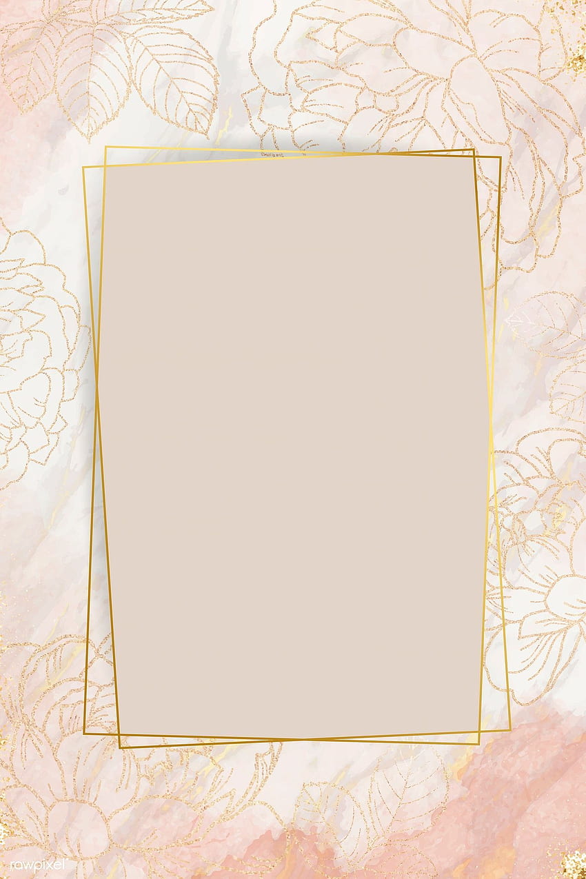 premium vector of Pink golden floral frame vector 1211898, gold frame HD phone wallpaper