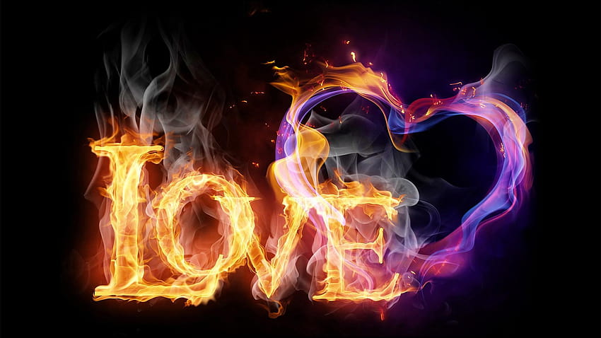 Fire love. Android for, love flame HD wallpaper