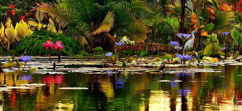 Pond In Spring, springtime lake HD wallpaper