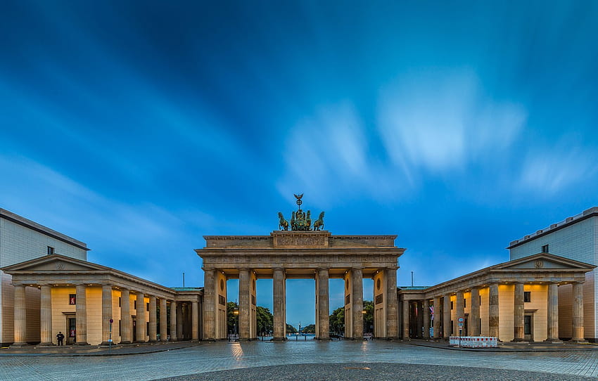 Германия, Берлин, Бранденбургска врата , секция город, бранденбургска врата HD тапет