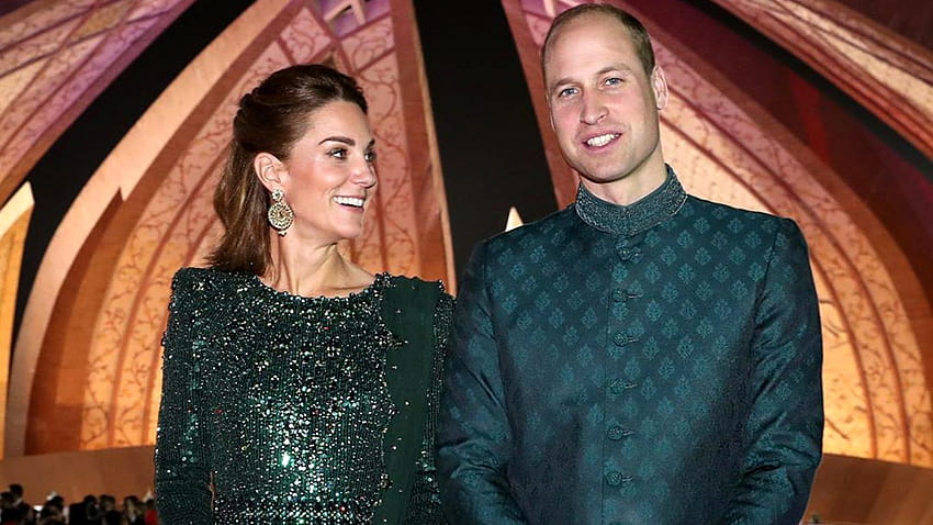 Kate Middleton porte un anarkali vert émeraude lors de sa tournée royale Fond d'écran HD