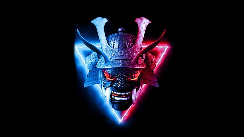 Samurai Neon Mask 53395, anime neon samurai fondo de pantalla
