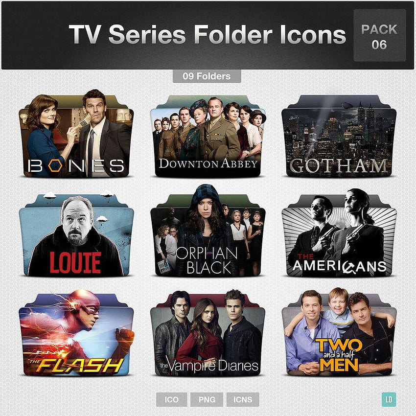 Iconos de carpetas de series de televisión, el programa de televisión residente fondo de pantalla del teléfono