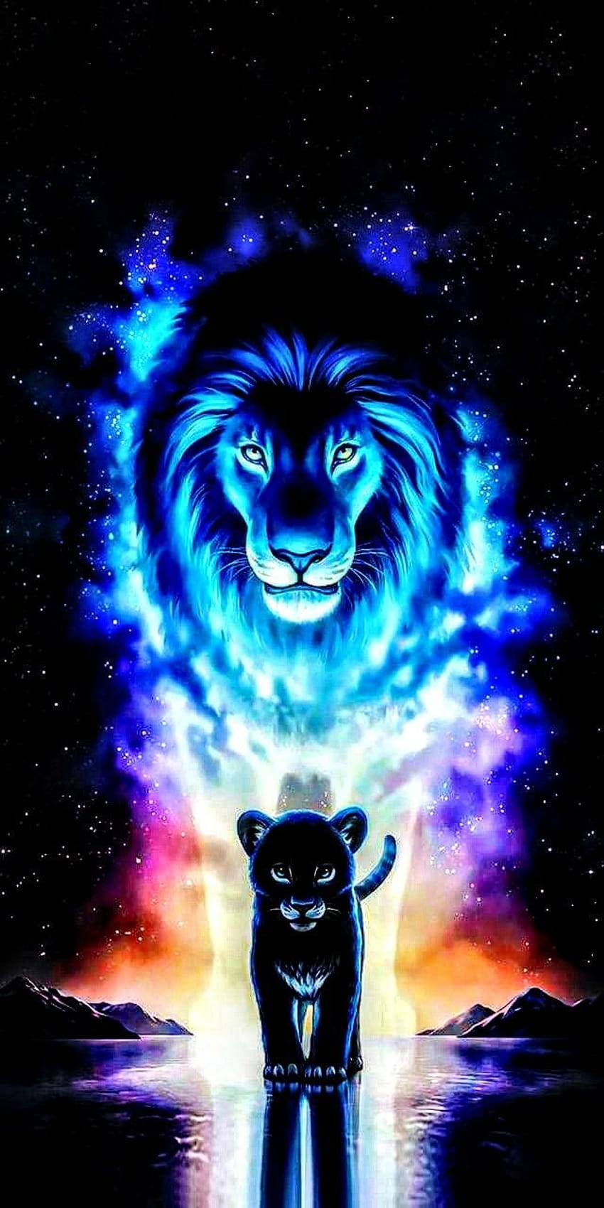 Neon Lion diposting oleh Christopher Mercado, singa petir wallpaper ponsel HD