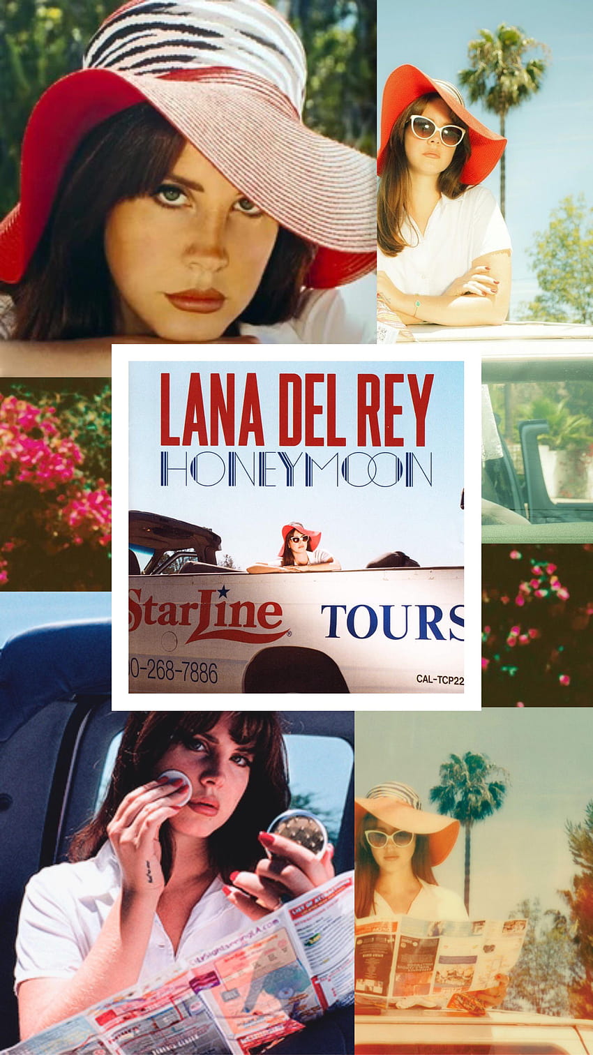 Hé les gars, j'ai fait un /collage pour mon album préféré de LDR, Honeymoon. Tu peux l'utiliser si tu veux !: lanadelrey, lune de miel lana del rey Fond d'écran de téléphone HD