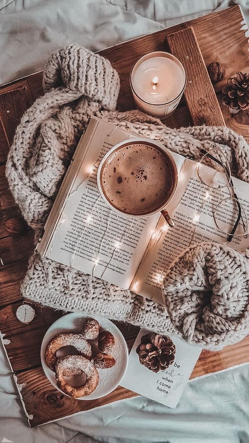 Cozy winter vibes for a night in, autumn study aesthetic HD phone wallpaper