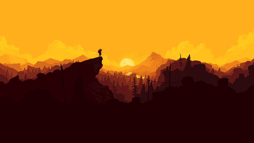 Firewatch, Sunset, PS4, PC, Games, sunset amoled HD wallpaper