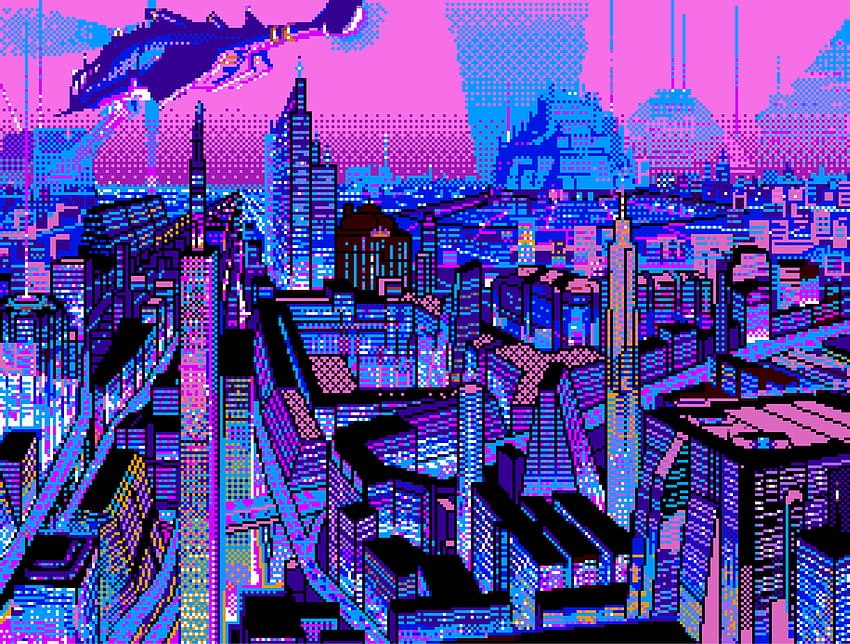 Vaporwave City By I High Resolution Vaporwave Computer Hd Wallpaper