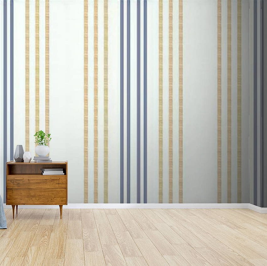 Impressão em tela sem costura azul amarelo estilo fazenda listras textura estilo chique gasto autoadesivo peel & stick mural de parede decalque de parede adesivo de parede pôster artesanato em casa para sala de estar: papel de parede HD