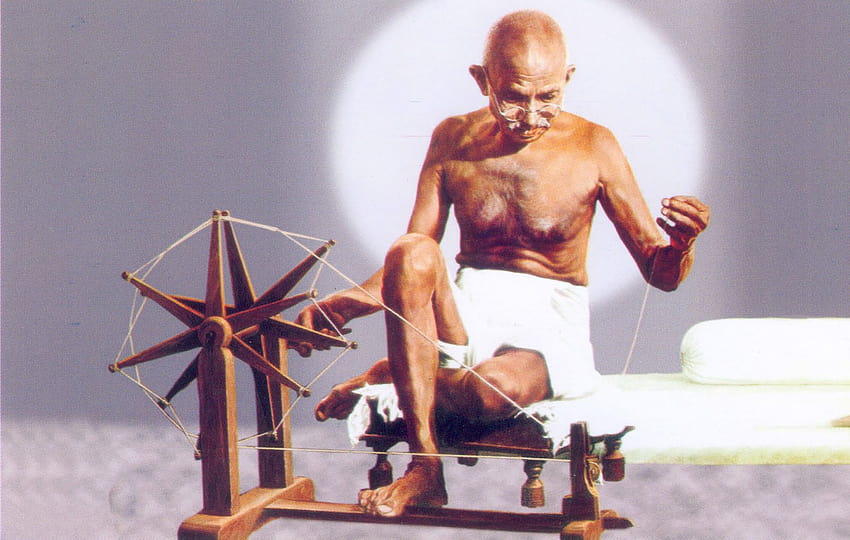 Махатма Ганди, чарха HD тапет