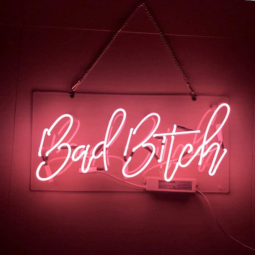 LiQi ' Bad Bitch ' Real Glass Handmade Neon Wall Signs for Home Decor Wall Light Room Decor Home Bedroom Girls Pub Hotel Beach Cocktail Recreational Game Room （19 HD phone wallpaper