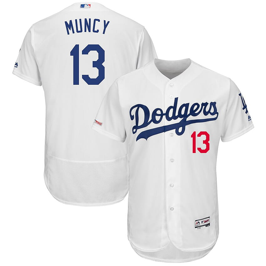 Herren-Los Angeles Dodgers Max Muncy Majestic White Home Flex Base Authentisches Spielertrikot HD-Handy-Hintergrundbild