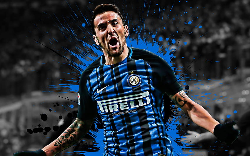 Matias Vecino, Uruguayan football player, Inter Milan FC, midfielder, blue HD wallpaper