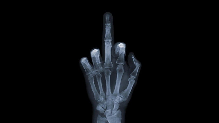 X Ray Bone Middle Finger On Line, doigt du milieu squelette Fond d'écran HD