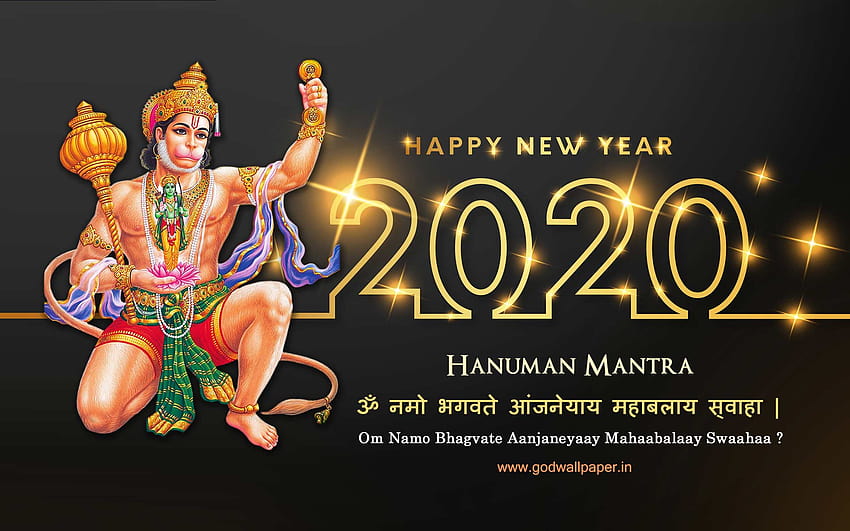 Feliz Ano Novo Hanuman 2020 papel de parede HD