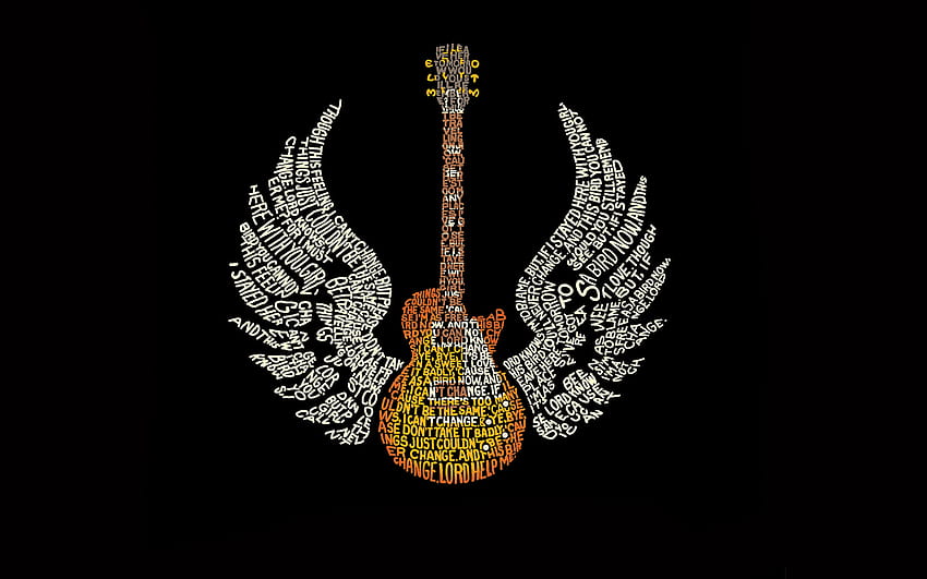 Gibson Les Paul Guitarras Lynyrd Skynyrd Letras Música Tipografia papel de parede HD